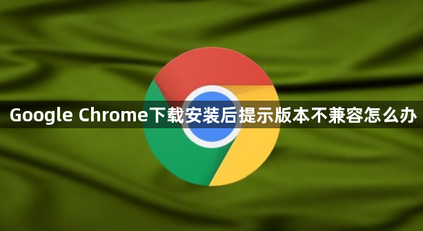 Google Chrome下载安装后提示版本不兼容怎么办1