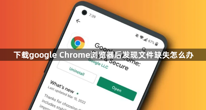 下载google Chrome浏览器后发现文件缺失怎么办1