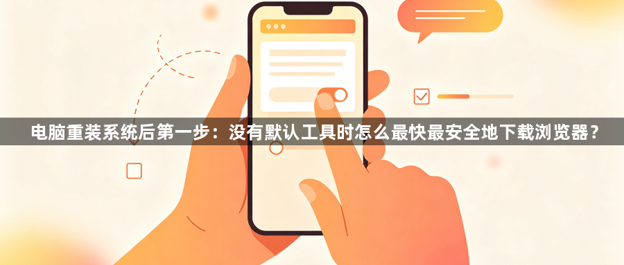 电脑重装系统后第一步：没有默认工具时怎么最快最安全地下载浏览器？1