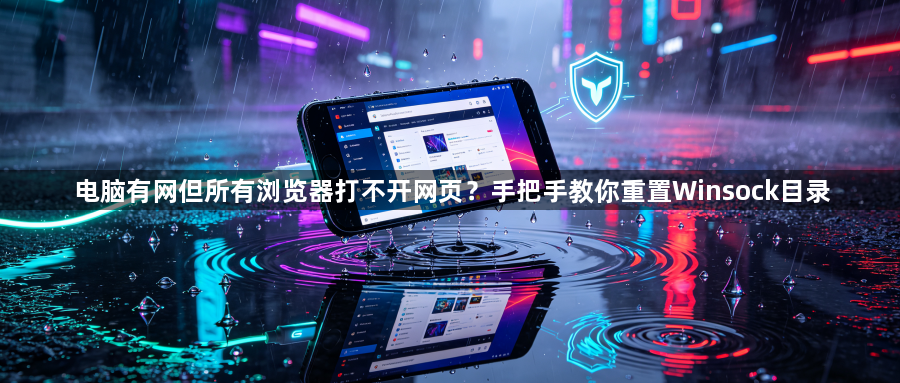 电脑有网但所有浏览器打不开网页？手把手教你重置Winsock目录1