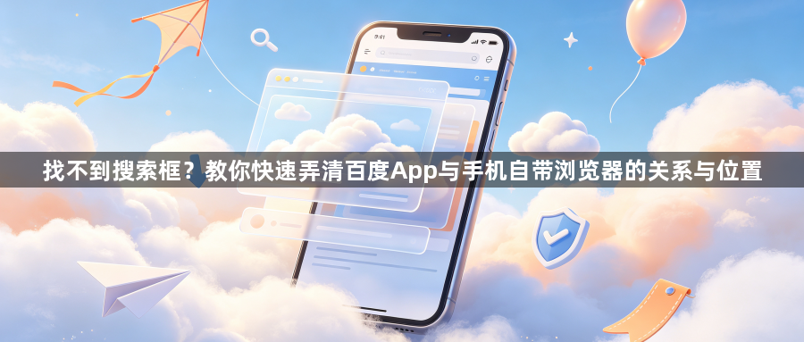 找不到搜索框?教你快速弄清百度App与手机自带浏览器的关系与位置1